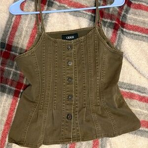 Cider brown Button-Front Corset Camisole